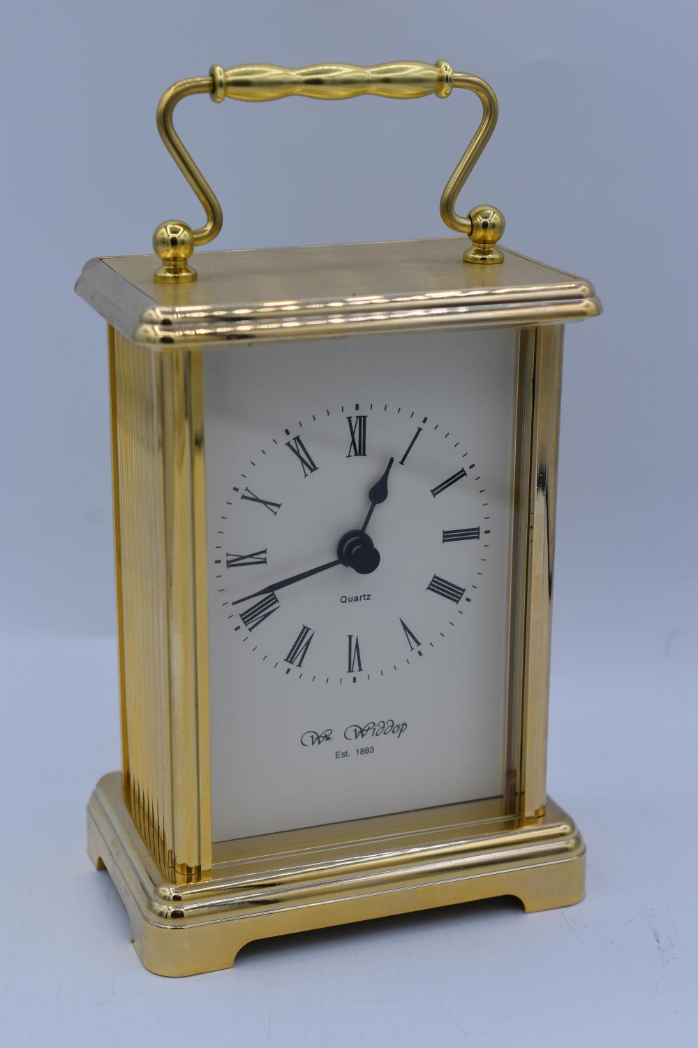W M Widdop Quartz Carriage Clock (Working When Tested)