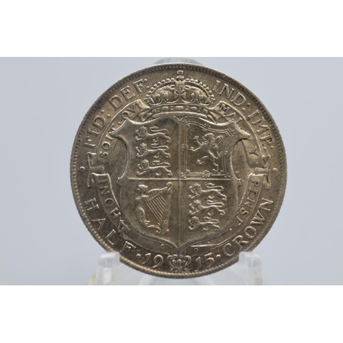 38 - George V Silver Half Crown 1915
