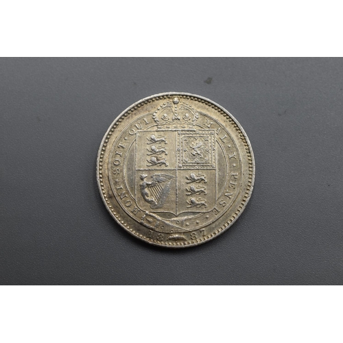 40 - Victoria Silver One Shilling 1887