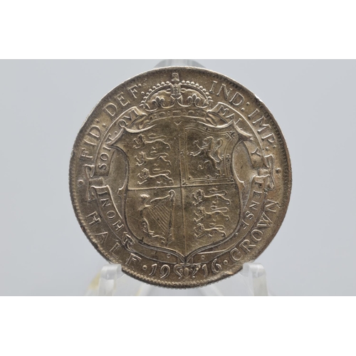 42 - George V Silver Half Crown 1916