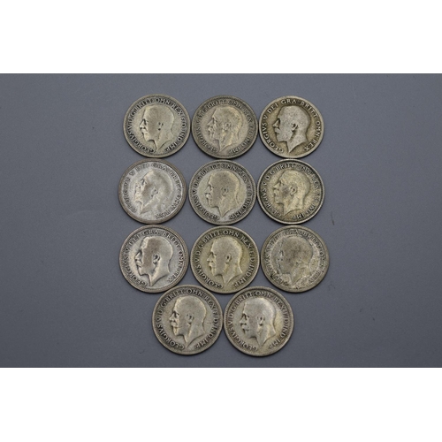 8 - Eleven George V Six Pence 1921, 1926 (x2), 1927, 1928, 1929 (x2), 1930, 1933, 1935 and 1936
