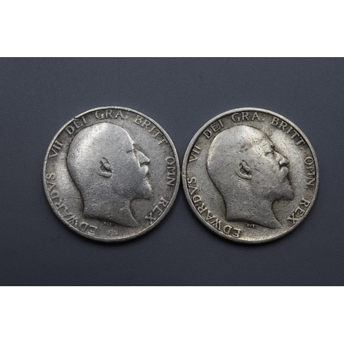 47 - Two Edward VII Silver Shillings 1908 and 1910