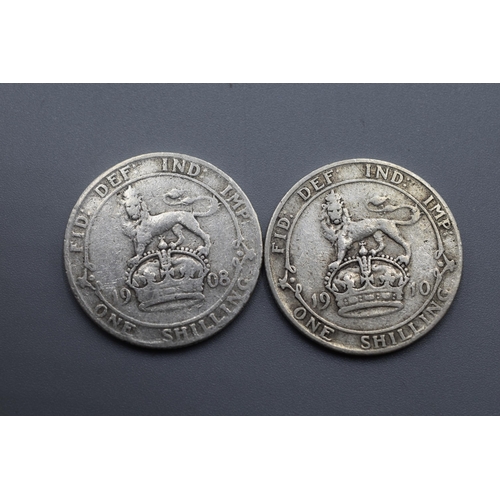 47 - Two Edward VII Silver Shillings 1908 and 1910