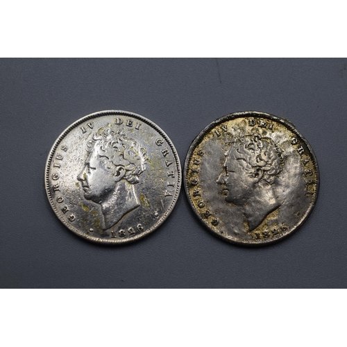 49 - Two William IV Silver Shillings 1826