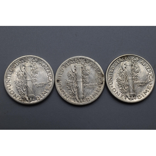 51 - Three USA Silver Dimes 1918/1920 and 1926