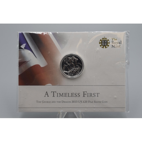 59 - The Royal Mint 
A Timeless First The George and the Dragon 2014 UK £20 Fine Silver Coin
