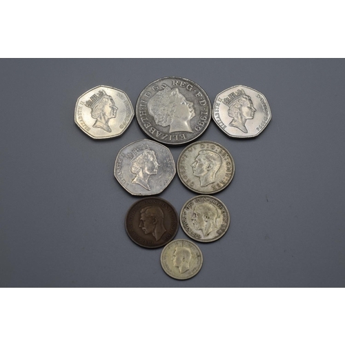 9 - Mixture of Eight Coins to Include 
Memory of Diana Five Pound Coin
Two 1994 Fifty Pence Pieces
1993 ... 