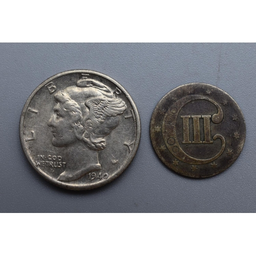 USA - Three Cent (1853) and Dime (1940)