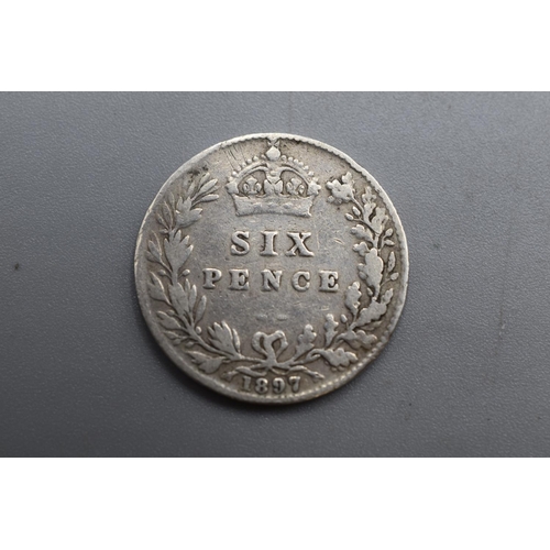 6 - Victoria 1897 Silver Sixpence