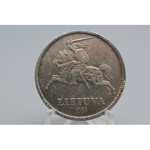 8 - Silver - Lithuania - 10 Litu - 1936