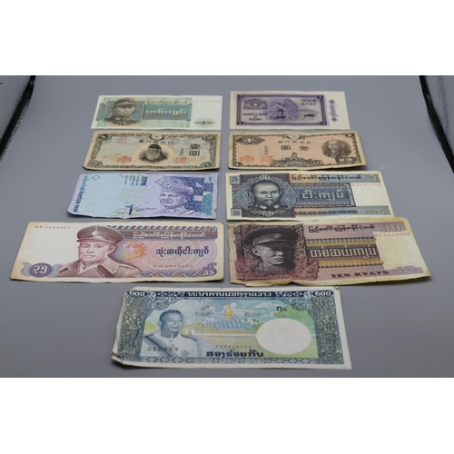12 - Selection of 9 Far Eastern Bank Notes including Burma