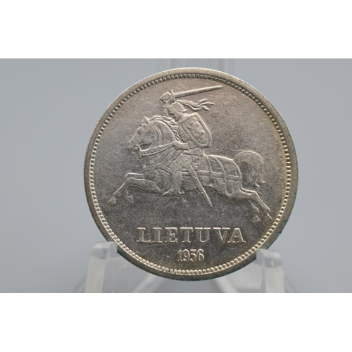 36 - Silver - Lithuania - 5 Litai - 1936