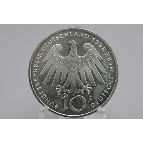 41 - Silver - Germany - 10 Deutsche Mark (Hildegard von Bingen) - 1998