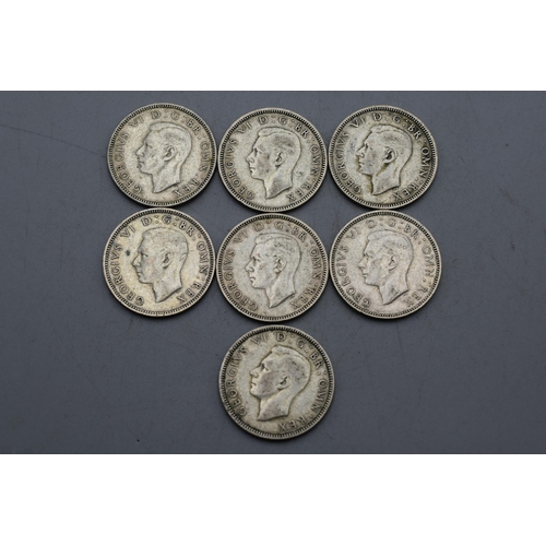 53 - Collection of George VI Silver One Shillings