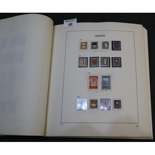 49 - Switzerland fine collection of mint and used stamps in Davo printed album, 1854 to 2008 period, incl... 