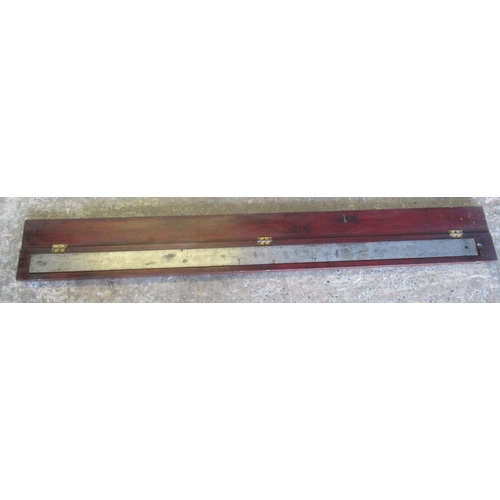 Mahogany cased vintage straight edged ruler made in Sheffiel... | Barnebys