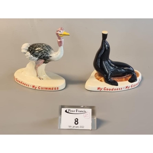 8 - Two 1950's original Carlton Ware 'My Goodness- My Guinness' advertising figurines to include; sea li... 