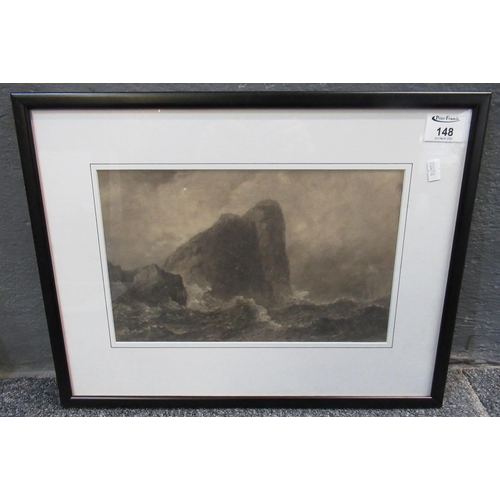 James Harris Senior (British 1810-1887) 'Worms Head, Gower', etching, signed in the plate. 20 x 31cm approx. Framed.
(B.P. 21% + VAT)