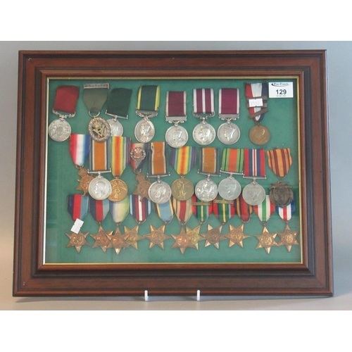 A Framed Collection of Assorted British WWI and WWII Medals to include various Stars, War Medals, Victory Medals, Regular Army and Territorial Service Medals etc.
(B.P. 21% + VAT)
