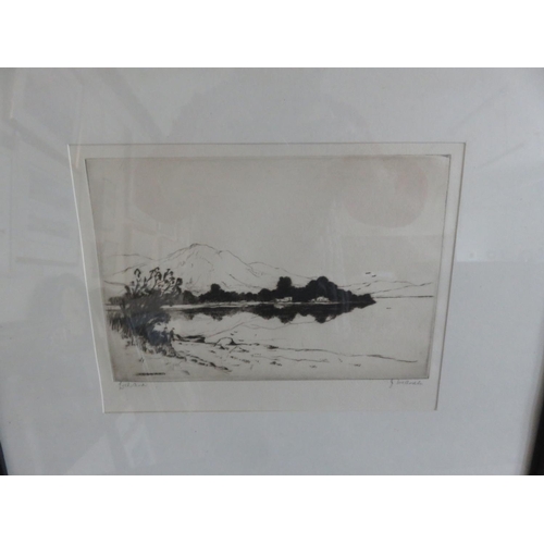17 - Framed Etching - Loch Ord - J. McArdle
