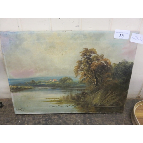 38 - Small Oil Painting of A Loch by E Scott