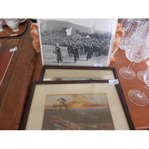 22 - Two Framed Pictures and Photos of The Braemar Gathering