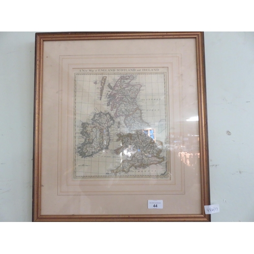 44 - Framed Map of Great Britain