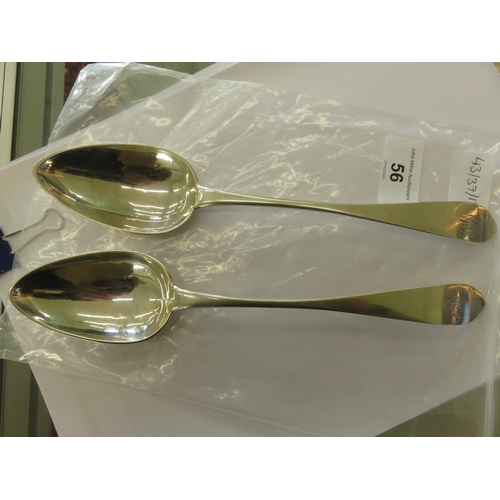 56 - Two Perth Silver Table Spoons by Robert Keay - circa 1792