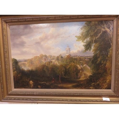 Framed Oil Painting - Extensive View of the Doune Valley - R.C Auld 16 x 24 inches