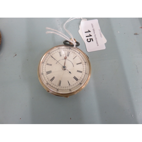 14ct. Cased Pocket Watch, Patent Chronograph