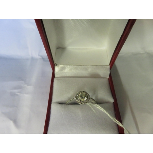 18ct. White Gold Shoulder Set Solitaire Ring, centre stone 0.5ct.