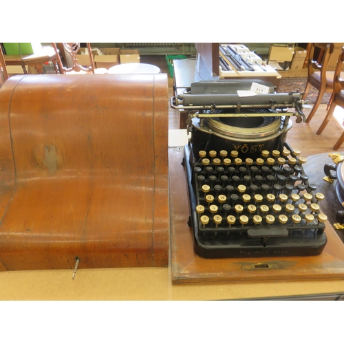 The New Yost Typewriter in Original Fitted Mahogany Case