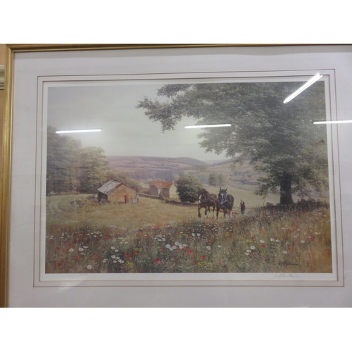 21 - Framed Signed Limited Edition Print, Farmer Ploughing His Field