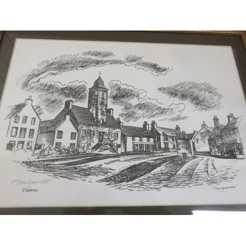 6 - Two Signed Tom Gourdie Etchings - Culross and Falkland