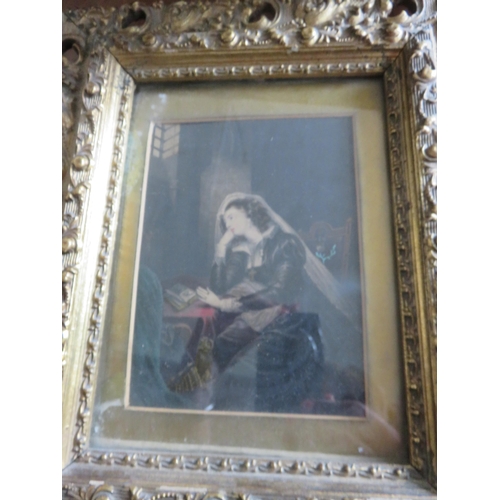 45 - Gilt framed Picture - Woman Reading - Unsigned