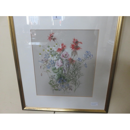 6 - Framed Watercolour - Flowers - Mary McMurtrie 1997