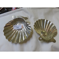 Pair of Early London Silver Scallop Shaped Butter Dishes