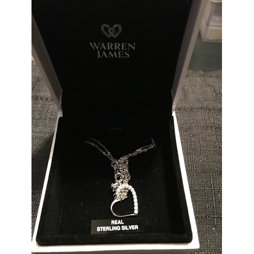 Beautiful Silver Heart Pendant Necklace 