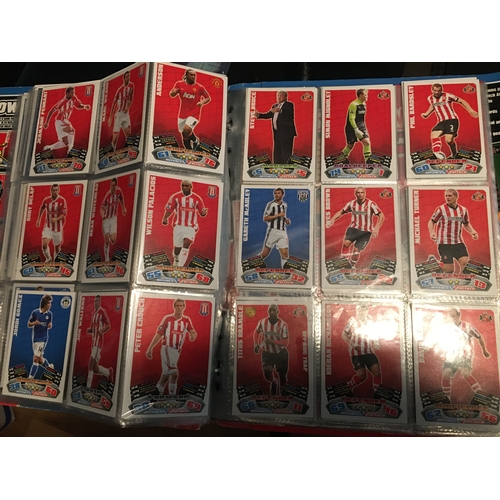 COLLECTOR BINDER WITH ASSORTMENT OF TOPPS MATCH ATTAX FOOTBALL CARDS IN ...