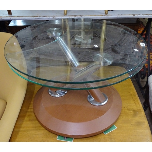 Association rifle Preconception A modern glass and chrome swivel extending top coffee table ... | Barnebys