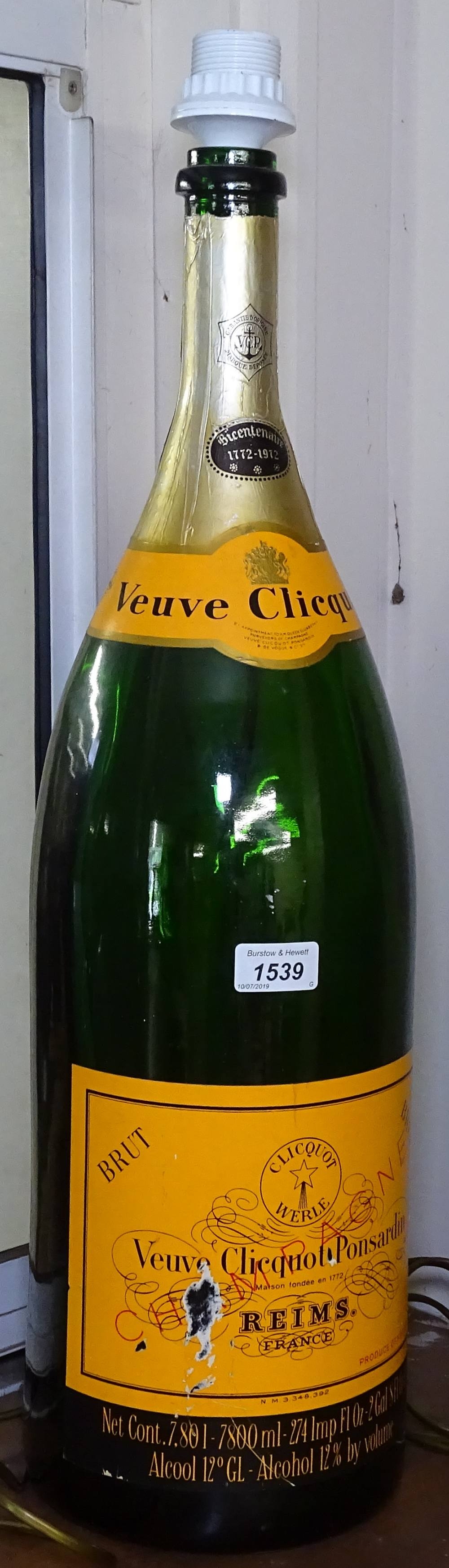 a bottle ... to Veuve table salmanazar A converted Brut Clicquot