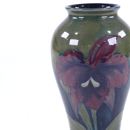 17 - Moorcroft Pottery Orchid design vase, early 20th century, signed under base with impressed factory m... 