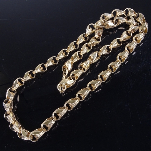 A modern heavy 9ct gold tulip link 