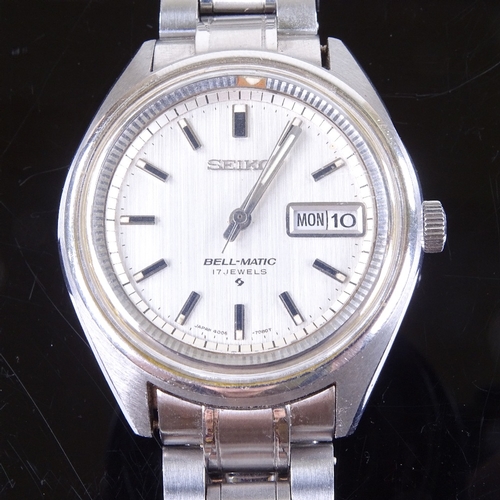 1051 - SEIKO - a Vintage stainless steel Bell-Matic automatic wristwatch, ref. 4006-7029, circa 1960s, brus... 