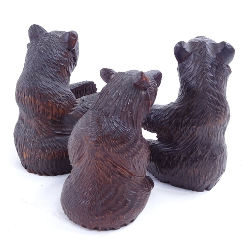 55 - 3 19th century Black Forest bears, tallest 9cm.
