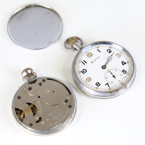 29 - 2 pocket watches, comprising GSTP Helvetia military issue model and Ingersoll Triumph, both not curr... 