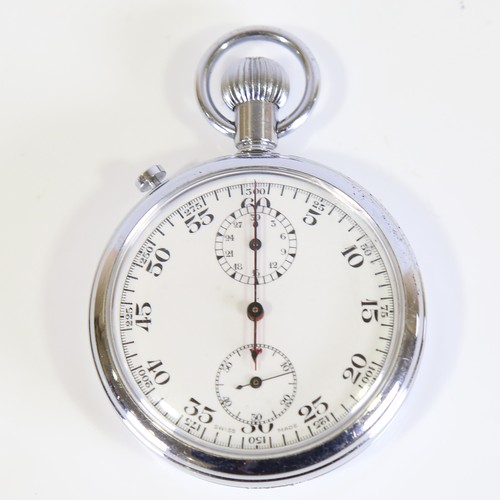 31 - GPO - a stainless steel Number 3 mechanical stopwatch, white enamel dial with Arabic numerals, subsi... 