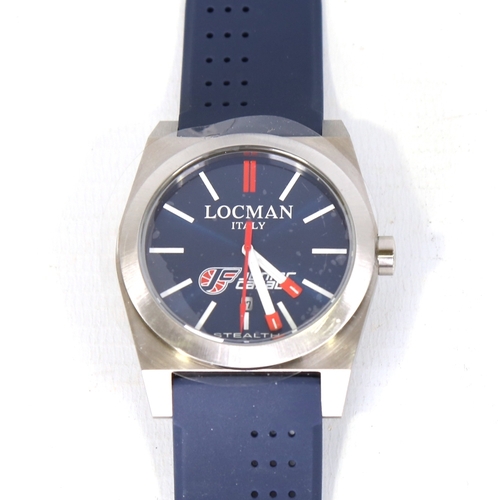 17 - LOCMAN - a titanium Stealth quartz wristwatch, ref. 201, blue Junior Casale dial with white baton ho... 