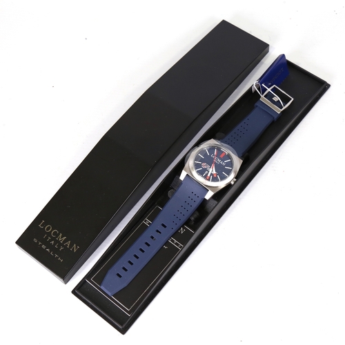 17 - LOCMAN - a titanium Stealth quartz wristwatch, ref. 201, blue Junior Casale dial with white baton ho... 