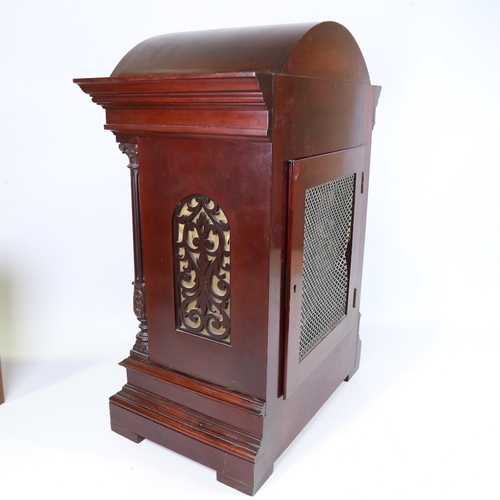 21 - A large mid to late 20th century mahogany dome-top 8-day bracket clock, reportedly made by William A... 